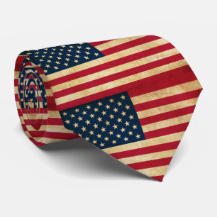 Old USA flag Tie