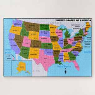 OLD USA Map with State Capitals and Gulf of Mexico Jigsaw Puzzle