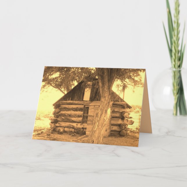 Old Utah Cabin Sepia Card (Front)