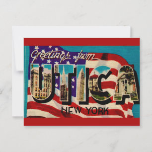 Old Utica New York Greeting Postcard