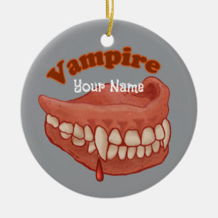 Old Vampire Teeth Ceramic Tree Decoration