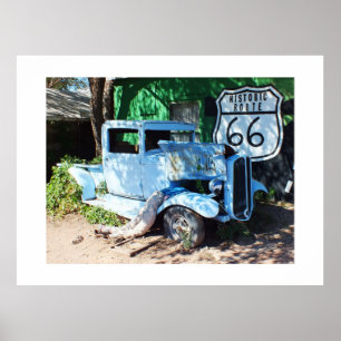 Old vehicle Route 66 Poster
