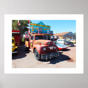 Old vehicles at Seligman, route 66 Poster