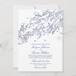 OLD VERSION Casco Bay Map Wedding Invitation