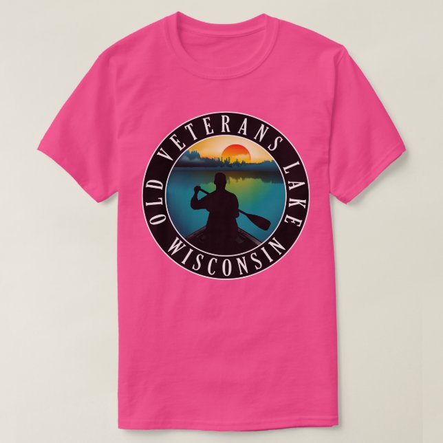 Old Veterans Lake Wisconsin Canoeing T-Shirt (Design Front)
