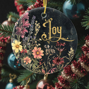 Old Victorian Floral Family Personalized Ceramic Tree Decoration