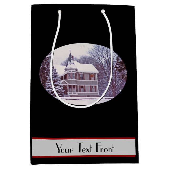 Old Victorian House at Christmas Medium Gift Bag (Front)