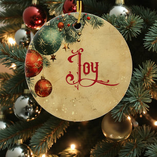 Old Victorian Rustic Family Personalized Ceramic Tree Decoration