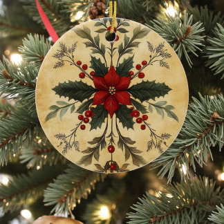 Old Victorian Rustic Family Personalized Ceramic Tree Decoration