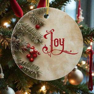 Old Victorian Rustic Family Personalized Ceramic Tree Decoration