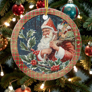 Old Victorian Rustic Family Personalized Ceramic Tree Decoration