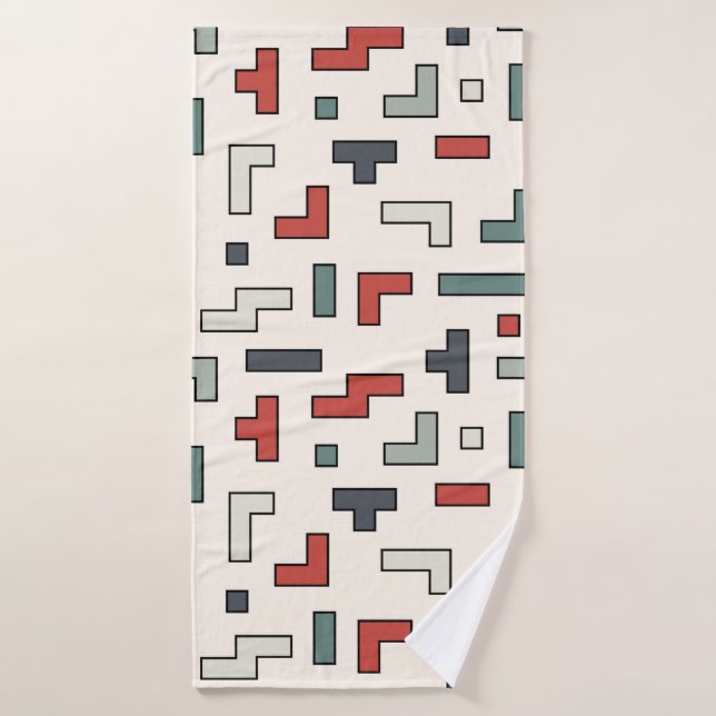 Old video game square seamless pattern,background  bath towel (Bath Towel)