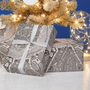 Old Vienna Austria Map (1849) Vintage Wien City  Wrapping Paper