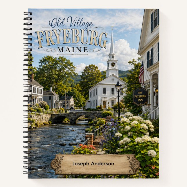 Old Village Fryeburg Maine Personalised Notebook (Front)