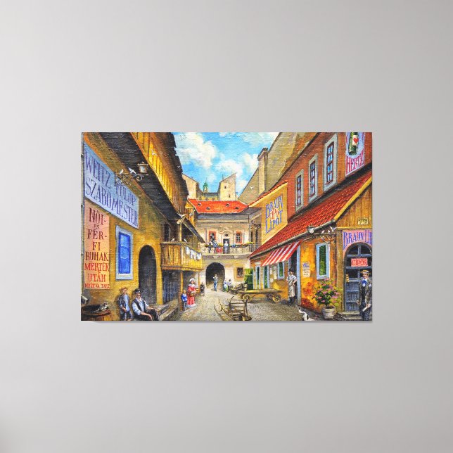 Old Village Town Square Wall Art (Front)