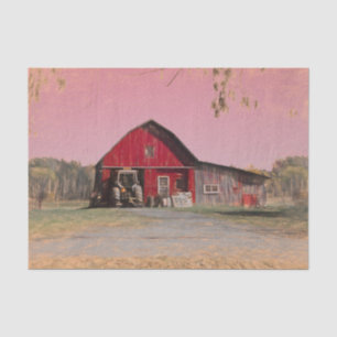 Old Vintage Antique Rustic Red Barn Tissue Paper