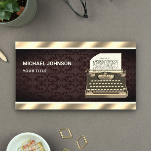 Old Vintage Antique Typewriter Professional Writer Business Card