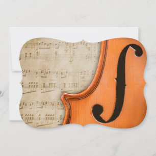 Old Vintage Antique Violin Invitation Card