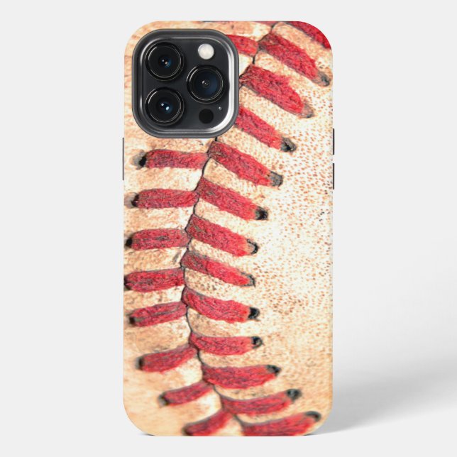 Old Vintage Baseball Ball Red Stitching iPhone Case (Back)