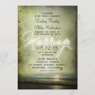 old vintage BEACH WEDDING INVITATIONS