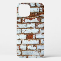 Old vintage brick wall with sprinkled white plaste