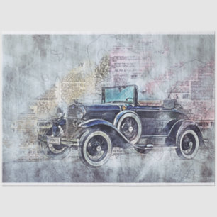 Old Vintage Car 20x30 Decoupage Tissue Paper