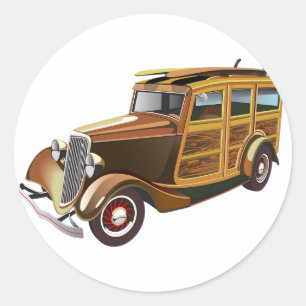 Old Vintage Car Classic Round Sticker