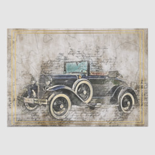 Old Vintage Classic Car Decoupage Tissue Paper