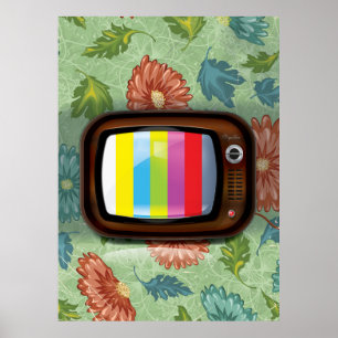 Old Vintage CRT Television Poster