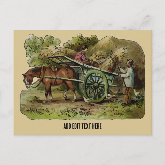 Old Vintage Farm, Edit Text Card (Front)