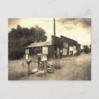 Old Vintage Gas Station Postcard