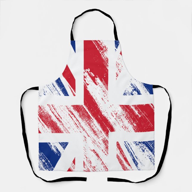 Old Vintage Grunge United Kingdom Flag Apron (Front)