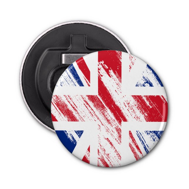 Old Vintage Grunge United Kingdom Flag Bottle Opener (Front)