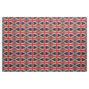 Old Vintage Grunge United Kingdom Flag pattern Fabric