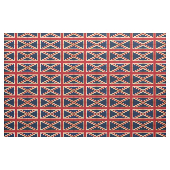 Old Vintage Grunge United Kingdom Flag pattern Fabric (Fat Quarter)