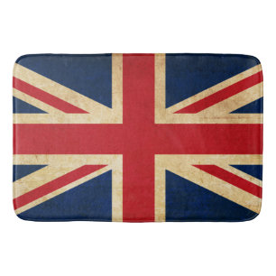 Old Vintage Grunge United Kingdom Flag Union Jack Bath Mat