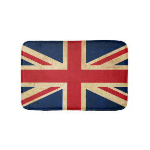 Old Vintage Grunge United Kingdom Flag Union Jack Bath Mat
