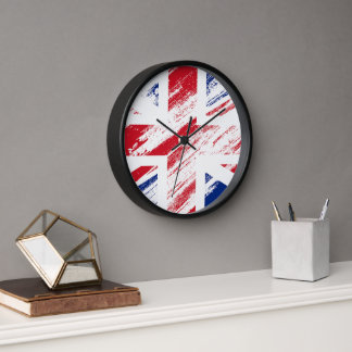 Old Vintage Grunge United Kingdom Flag Union Jack Clock