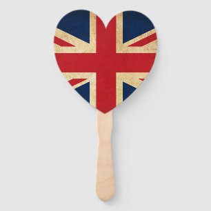 Old Vintage Grunge United Kingdom Flag Union Jack Hand Fan