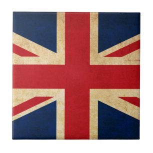 Old Vintage Grunge United Kingdom Flag Union Jack Tile