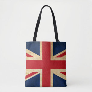 Old Vintage Grunge United Kingdom Flag Union Jack Tote Bag