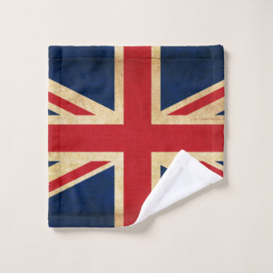 Old Vintage Grunge United Kingdom Flag Union Jack Wash Cloth