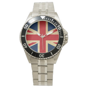 Old Vintage Grunge United Kingdom Flag Union Jack Watch
