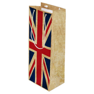 Old Vintage Grunge United Kingdom Flag Union Jack Wine Gift Bag