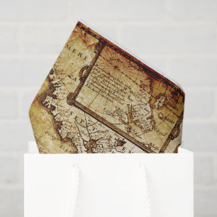 old vintage map party Tissue Paper