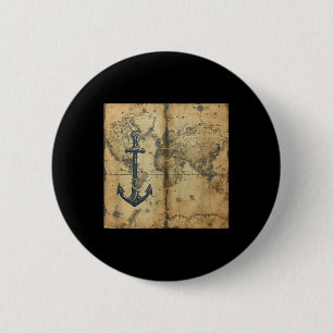 Old Vintage Nautical Pirate Sailboat Anchor Sea Oc 6 Cm Round Badge