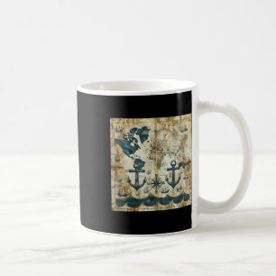 Old Vintage Nautical Pirate Sailboat Anchor Sea Oc Coffee Mug