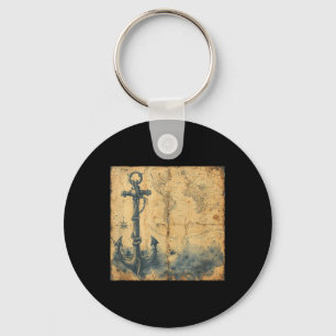Old Vintage Nautical Pirate Sailboat Anchor Sea Oc Key Ring