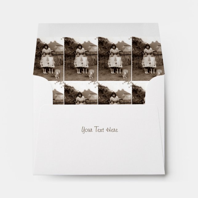 Old vintage photo of identical twins envelopes (Back (Bottom))