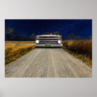 Old Vintage Rat Rod Pickup Truck Zombie Driver